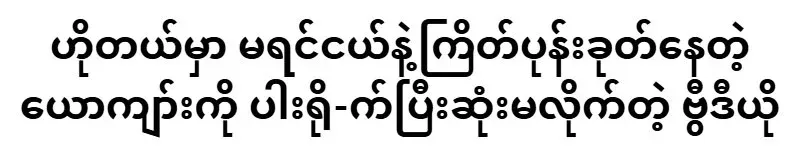 Songwriter Hnin Si is now performing at a famous concert