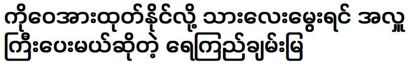 Yae Kyi will hold a big donation event with Wai Lu Kyaw