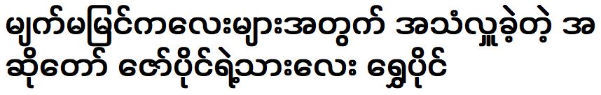 Singer Zaw Pai's son, Shwe Pai was donated his voice