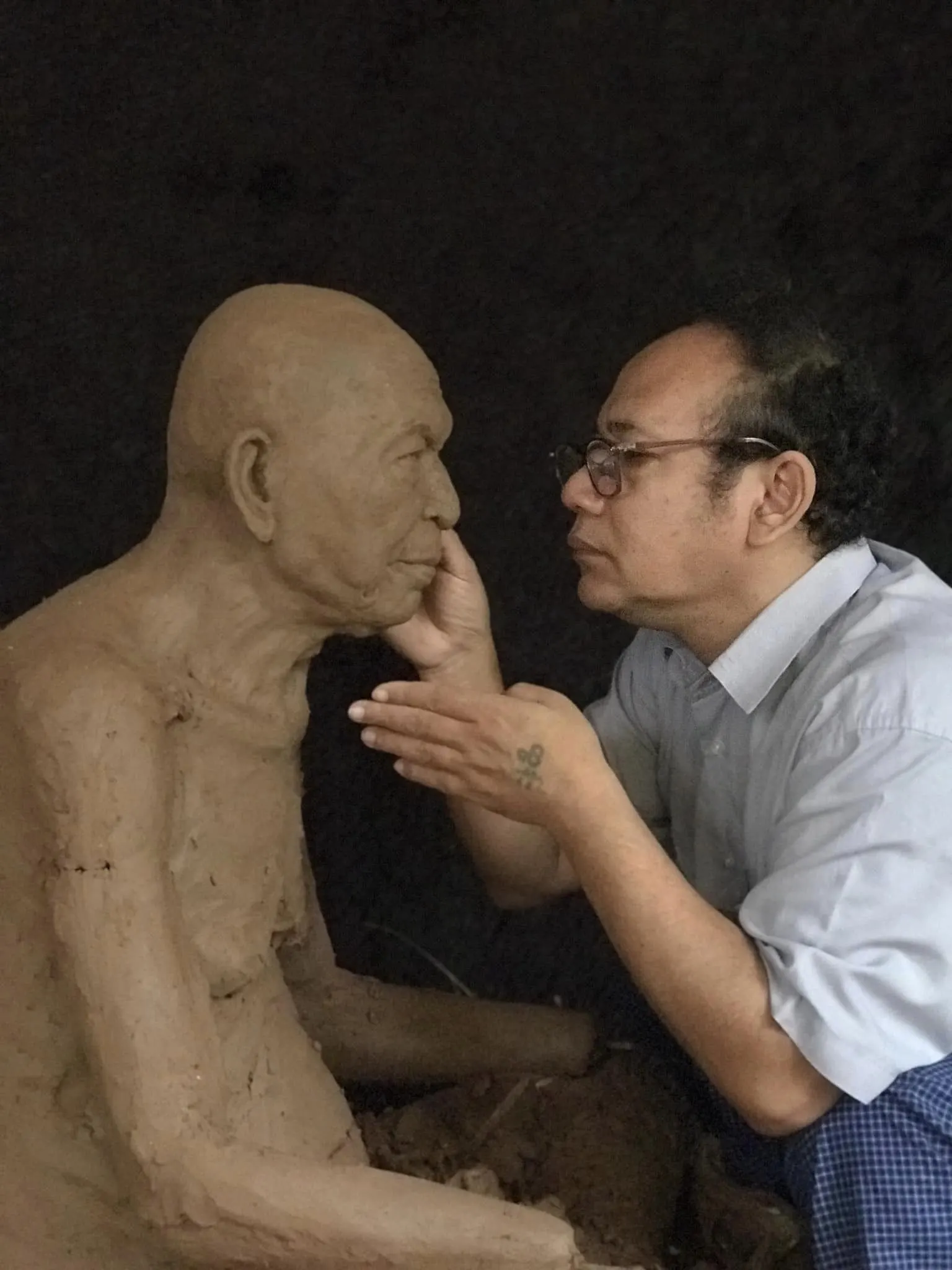 A replica silicone statue has been offered