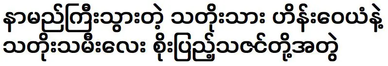 ไฮน์ วายัน ลูกชายของทาโต้ และโซ เป็ง ธาซิน ลูกสาวของทาโต้