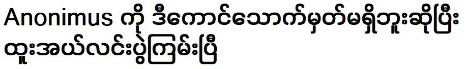 ทู อัล ลิน นักร้องดังผู้บอกอาโนนิมัสว่าไม่มีประเด็น