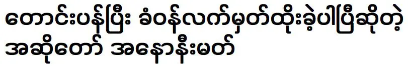 Singer Anoni Mus was signed and apologized for Han Nyein Oo