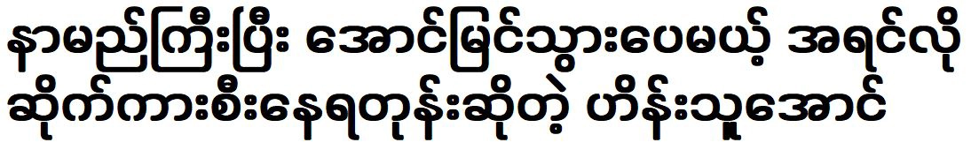 Hein Thu Aung is famous and famous successful condition