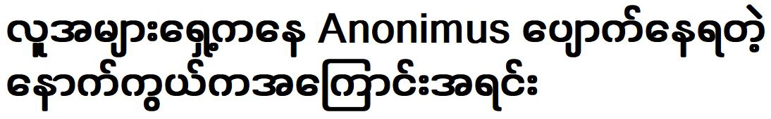 About singer Anonimus disappearing from public view