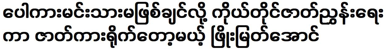 Phyo Myat Aung is about to make a film by writing the script himself