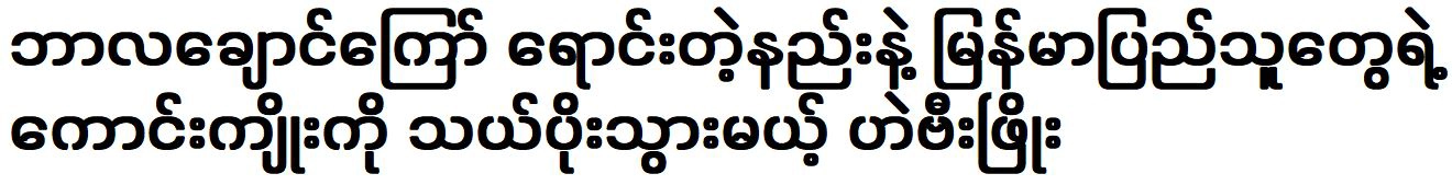 Heavy Phyo will carry the welfare of the people through the selling method